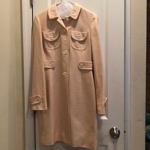 LOFT Pink and White Coat, Size 2